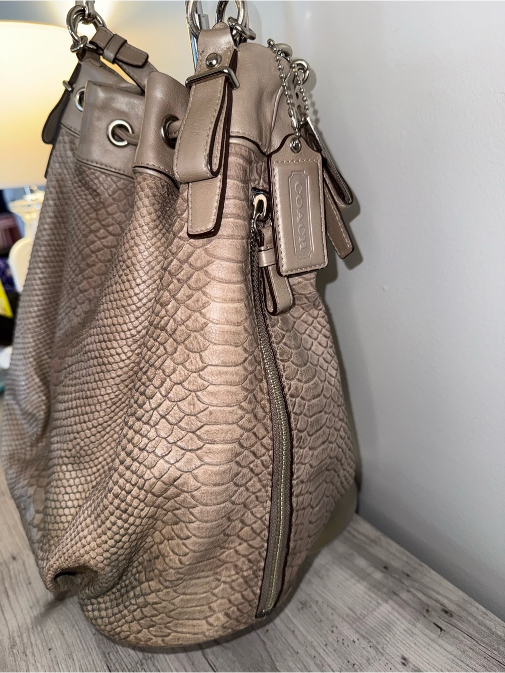 Coach Madison Python Drawstring Bag - Picture 6 of 11